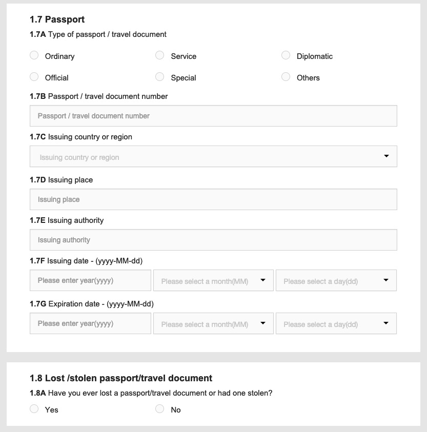 Antrag China Visum – Reisepass